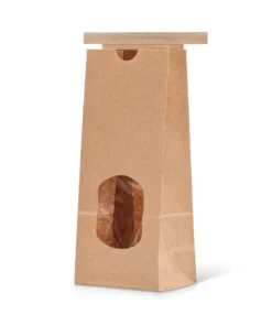 Bolsa de Papel de 1/2 lb con Lazo con Ventana Kraft - PBFY