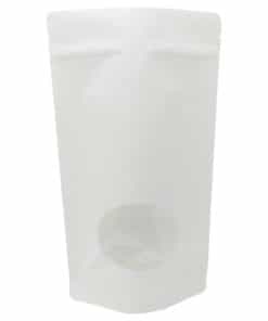 Bolsa vertical con ventana de 16 oz, 6-3/4" x 11-1/2" + 4" - Kraft blanco